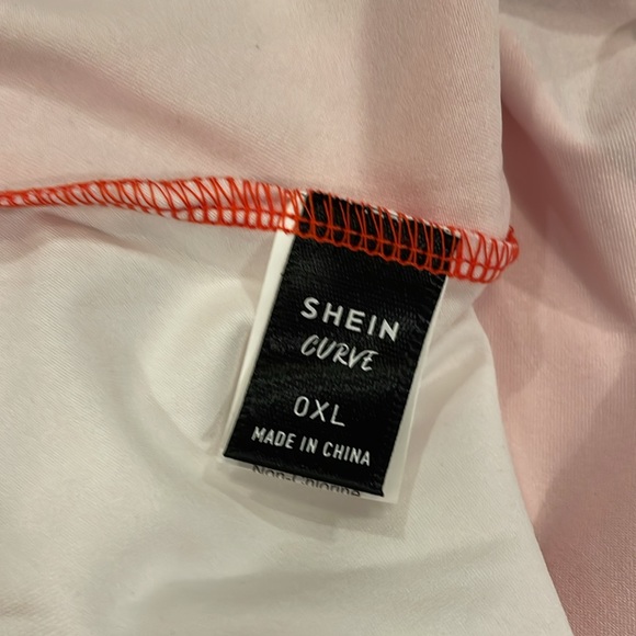 Shein Curve Red Black Geometric MIDI Dress Size 0XL XL NWOT - Picture 5 of 5